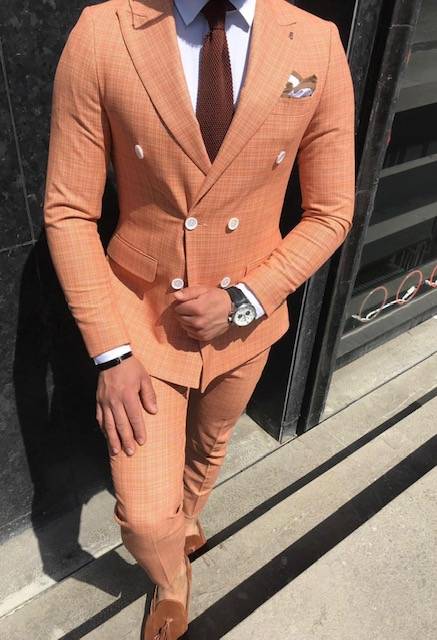 costume croisé slim fit pas cher